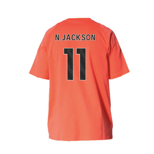 2025-2026 Bayern Munich Training Tee (Easy Coral) - Kids (N.Jackson 11)