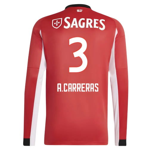 2025-2026 Benfica Long Sleeve Home Shirt (A.Carreras 3)