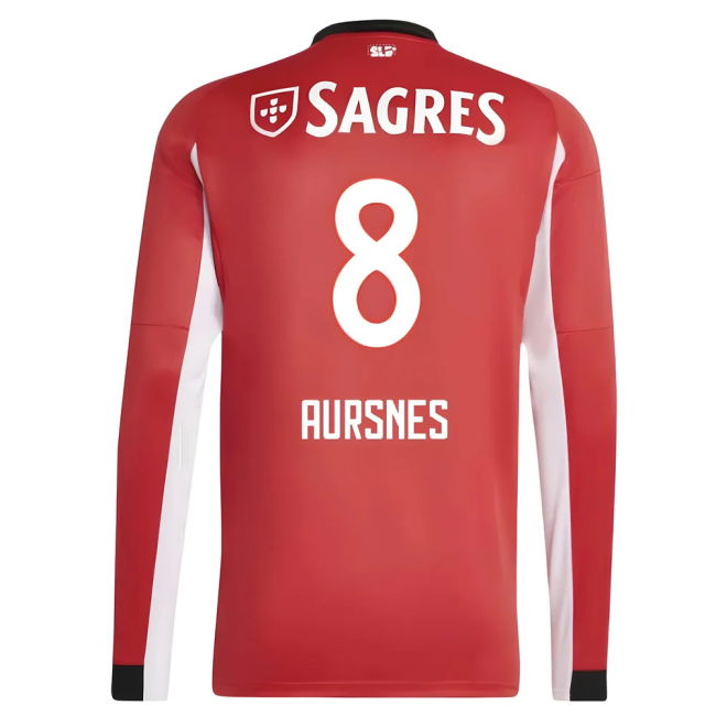 2025-2026 Benfica Long Sleeve Home Shirt (Aursnes 8)