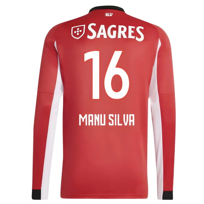 2025-2026 Benfica Long Sleeve Home Shirt (Manu Silva 16)