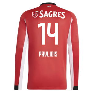 2025-2026 Benfica Long Sleeve Home Shirt (Pavlidis 14)