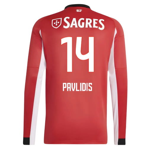 2025-2026 Benfica Long Sleeve Home Shirt (Pavlidis 14)
