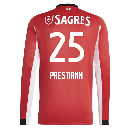 2025-2026 Benfica Long Sleeve Home Shirt (Prestianni 25)