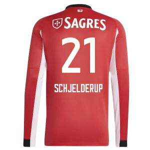 2025-2026 Benfica Long Sleeve Home Shirt (Schjelderup 21)