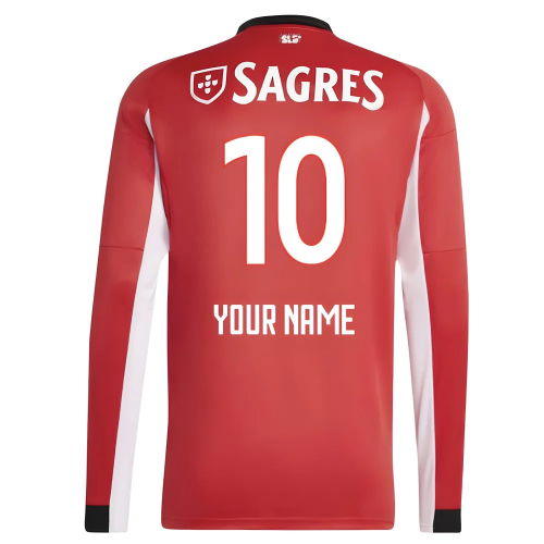 2025-2026 Benfica Long Sleeve Home Shirt (Your Name)