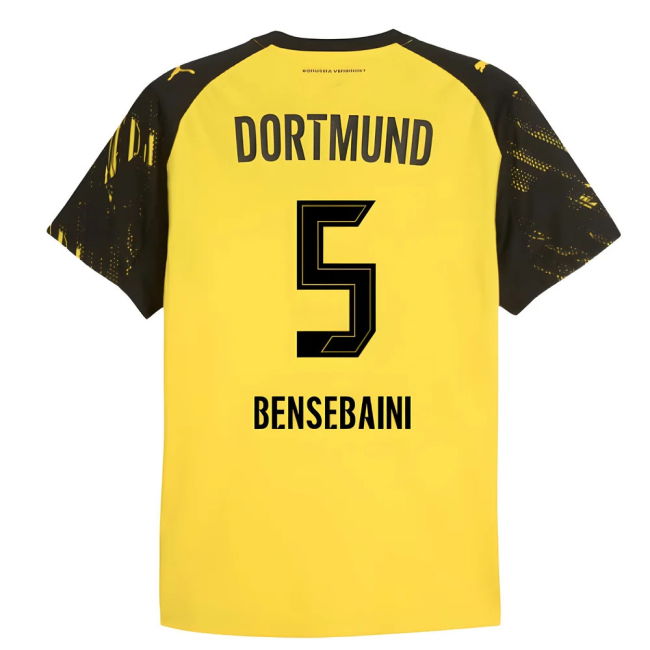 2025-2026 Borussia Dortmund Authentic Home Shirt (Bensebaini 5)