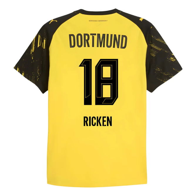2025-2026 Borussia Dortmund Authentic Home Shirt (Ricken 18)