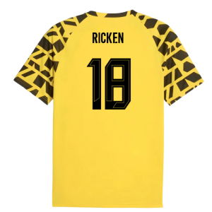 2025-2026 Borussia Dortmund Warm Up Jersey (Yellow) (Ricken 18)