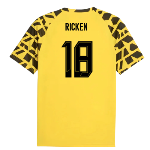 2025-2026 Borussia Dortmund Warm Up Jersey (Yellow) (Ricken 18)