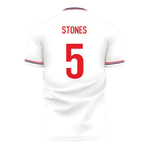 2025-2026 England Home Cross Concept Shirt (Libero) Adult Short Sleeve (Stones 5)