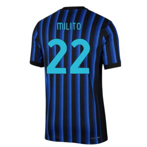 2025-2026 Inter Milan Home Authentic Dri-Fit ADV Shirt (Milito 22)