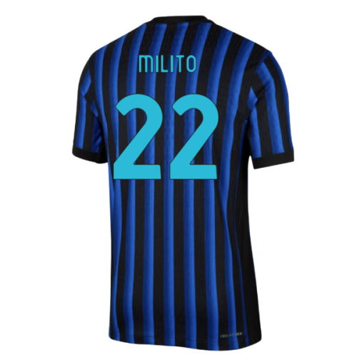 2025-2026 Inter Milan Home Authentic Dri-Fit ADV Shirt (Milito 22)