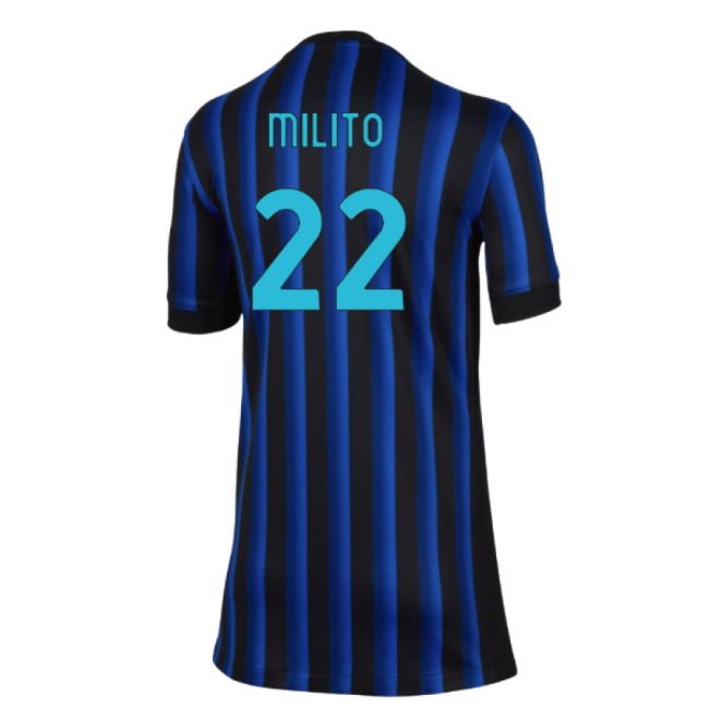 2025-2026 Inter Milan Home Shirt (Kids) (Milito 22)