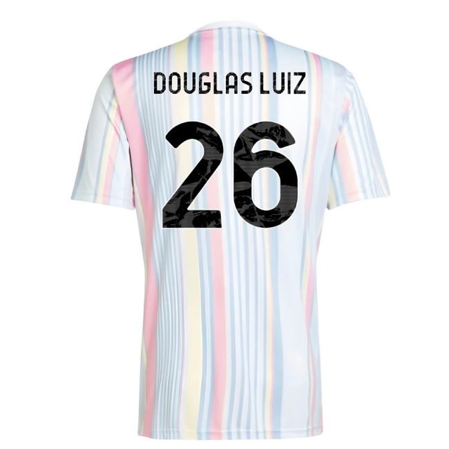 2025-2026 Juventus Pre-Match Shirt (White) (Douglas Luiz 26)