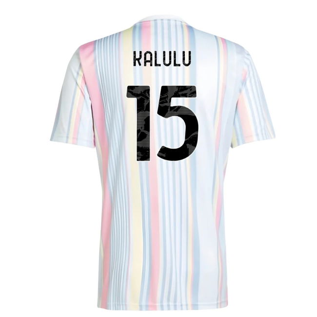 2025-2026 Juventus Pre-Match Shirt (White) (Kalulu 15)
