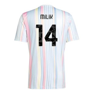 2025-2026 Juventus Pre-Match Shirt (White) (Milik 14)