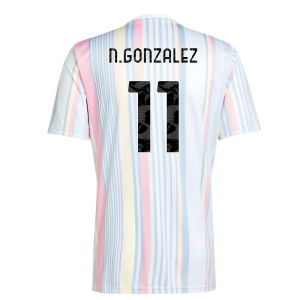 2025-2026 Juventus Pre-Match Shirt (White) (N.Gonzalez 11)
