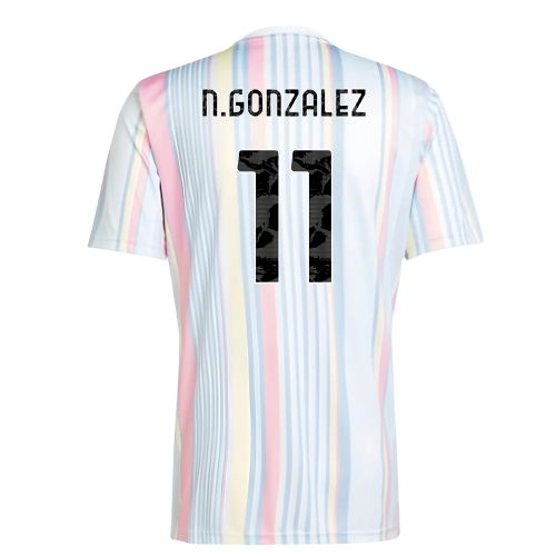 2025-2026 Juventus Pre-Match Shirt (White) (N.Gonzalez 11)