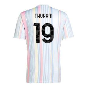 2025-2026 Juventus Pre-Match Shirt (White) (Thuram 19)