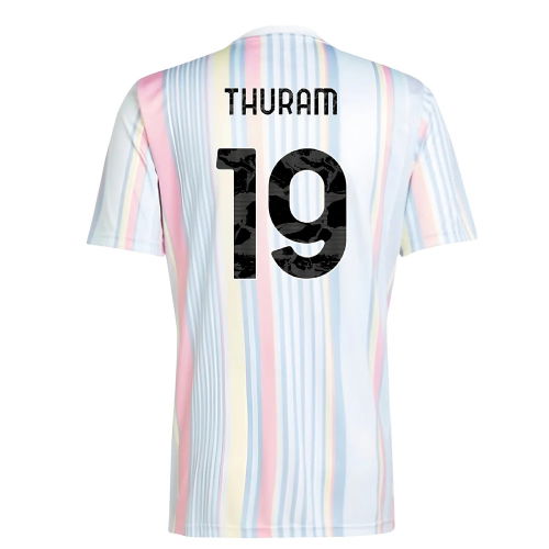 2025-2026 Juventus Pre-Match Shirt (White) (Thuram 19)