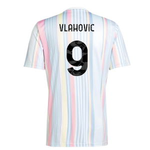 2025-2026 Juventus Pre-Match Shirt (White) (Vlahovic 9)