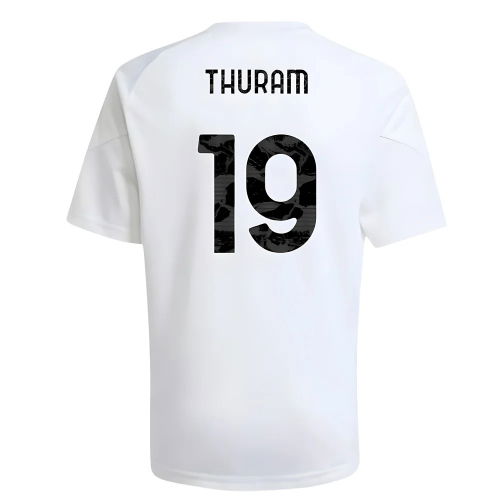 2025-2026 Juventus Training Shirt (White) - Kids (Thuram 19)