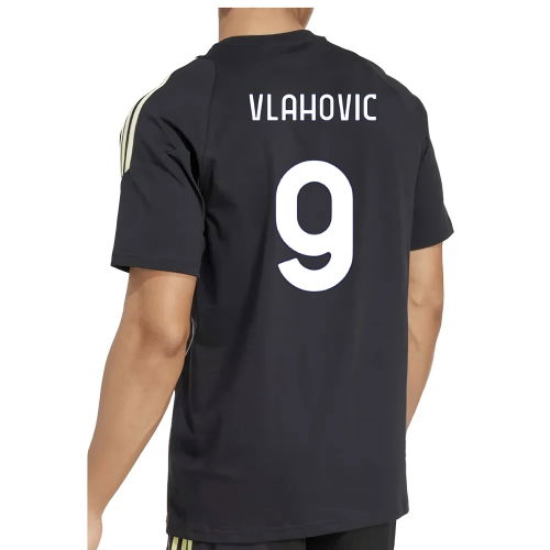 2025-2026 Juventus Training Tee (Black) (Vlahovic 9)