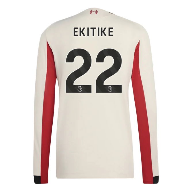 2025-2026 Liverpool Authentic Long Sleeve Away Shirt (Ekitike 22)