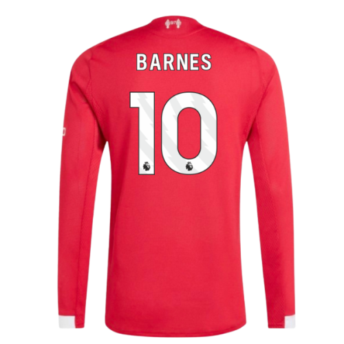 2025-2026 Liverpool Authentic Long Sleeve Home Shirt (Barnes 10)