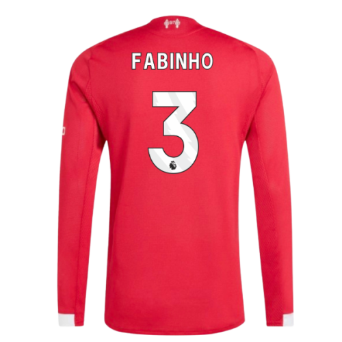2025-2026 Liverpool Authentic Long Sleeve Home Shirt (Fabinho 3)