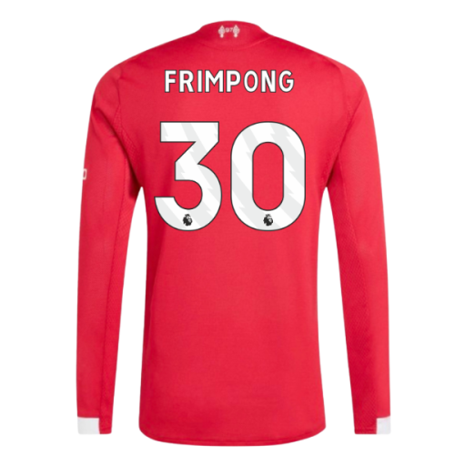 2025-2026 Liverpool Authentic Long Sleeve Home Shirt (Frimpong 30)