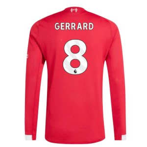2025-2026 Liverpool Authentic Long Sleeve Home Shirt (Gerrard 8)