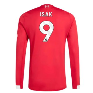 2025-2026 Liverpool Authentic Long Sleeve Home Shirt (Isak 9)