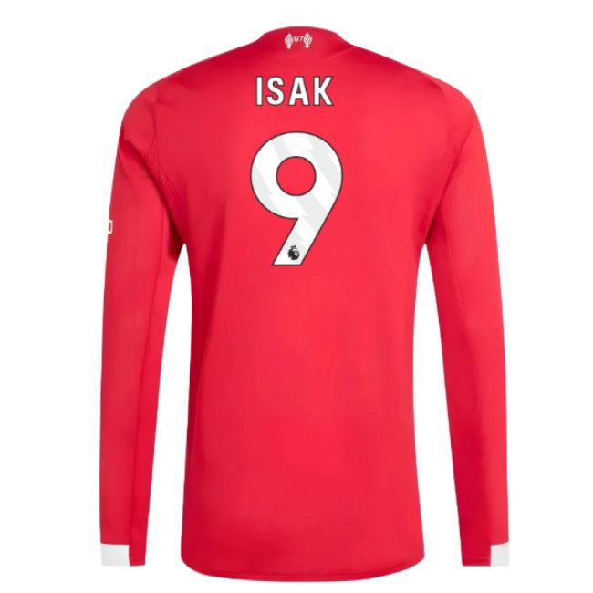 2025-2026 Liverpool Authentic Long Sleeve Home Shirt (Isak 9)