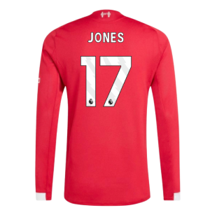 2025-2026 Liverpool Authentic Long Sleeve Home Shirt (Jones 17)