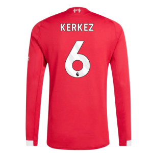 2025-2026 Liverpool Authentic Long Sleeve Home Shirt (Kerkez 6)