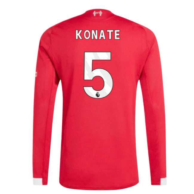 2025-2026 Liverpool Authentic Long Sleeve Home Shirt (Konate 5)