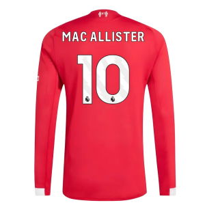 2025-2026 Liverpool Authentic Long Sleeve Home Shirt (Mac Allister 10)