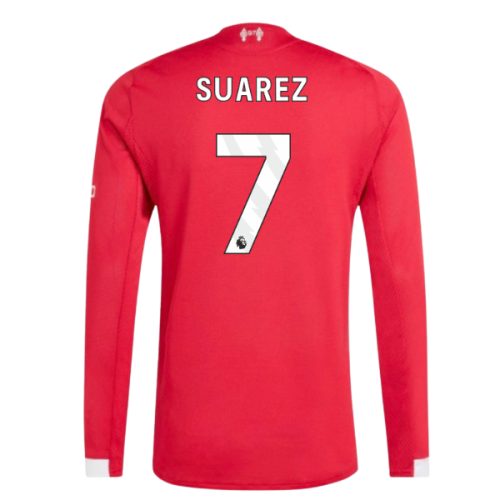2025-2026 Liverpool Authentic Long Sleeve Home Shirt (Suarez 7)