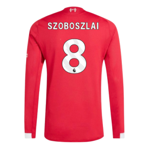 2025-2026 Liverpool Authentic Long Sleeve Home Shirt (Szoboszlai 8)