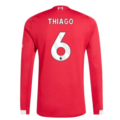 2025-2026 Liverpool Authentic Long Sleeve Home Shirt (Thiago 6)