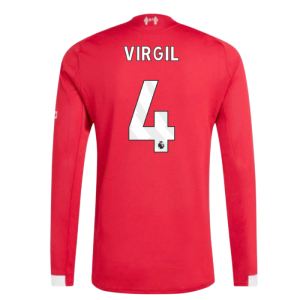 2025-2026 Liverpool Authentic Long Sleeve Home Shirt (Virgil 4)