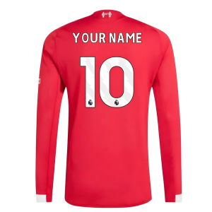 2025-2026 Liverpool Authentic Long Sleeve Home Shirt (Your Name)