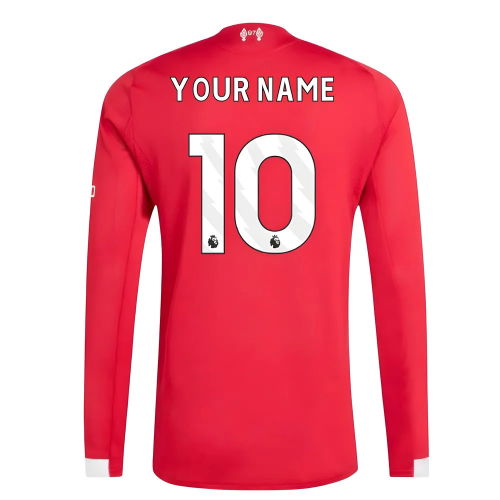 2025-2026 Liverpool Authentic Long Sleeve Home Shirt (Your Name)