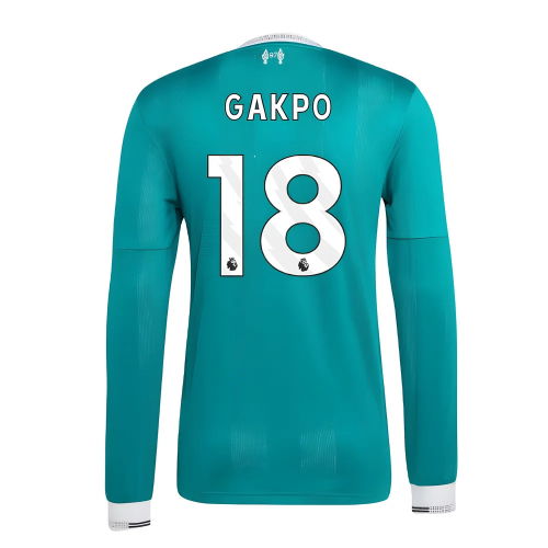 2025-2026 Liverpool Authentic Long Sleeve Third Shirt (Gakpo 18)