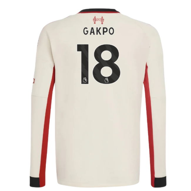 2025-2026 Liverpool Away Long Sleeve Shirt (Kids) (Gakpo 18)