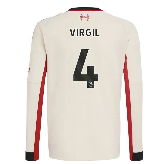 2025-2026 Liverpool Away Long Sleeve Shirt (Kids) (Virgil 4)