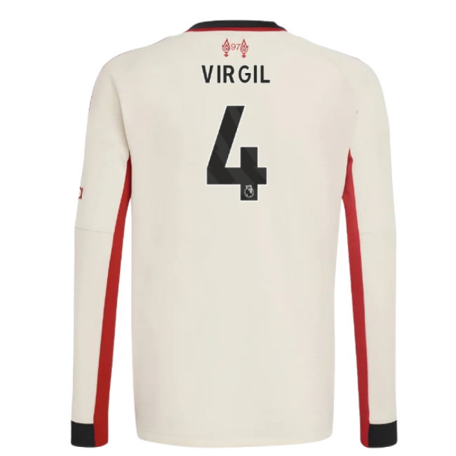 2025-2026 Liverpool Away Long Sleeve Shirt (Kids) (Virgil 4)