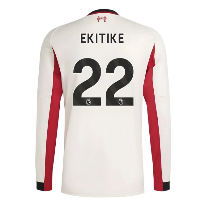 2025-2026 Liverpool Long Sleeve Away Shirt (Ekitike 22)