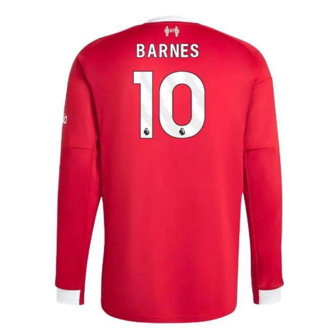 2025-2026 Liverpool Long Sleeve Home Shirt (Barnes 10)